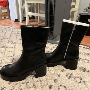 Steve Madden Annalyn Black Leather Boots